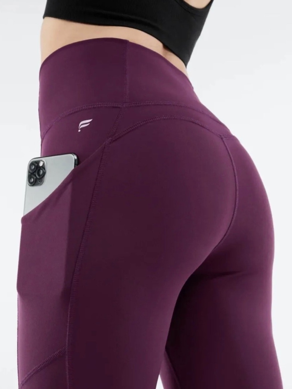 Fabletics Leggings Pureluxe XXS Purple Activewear Workout Women burgundy red